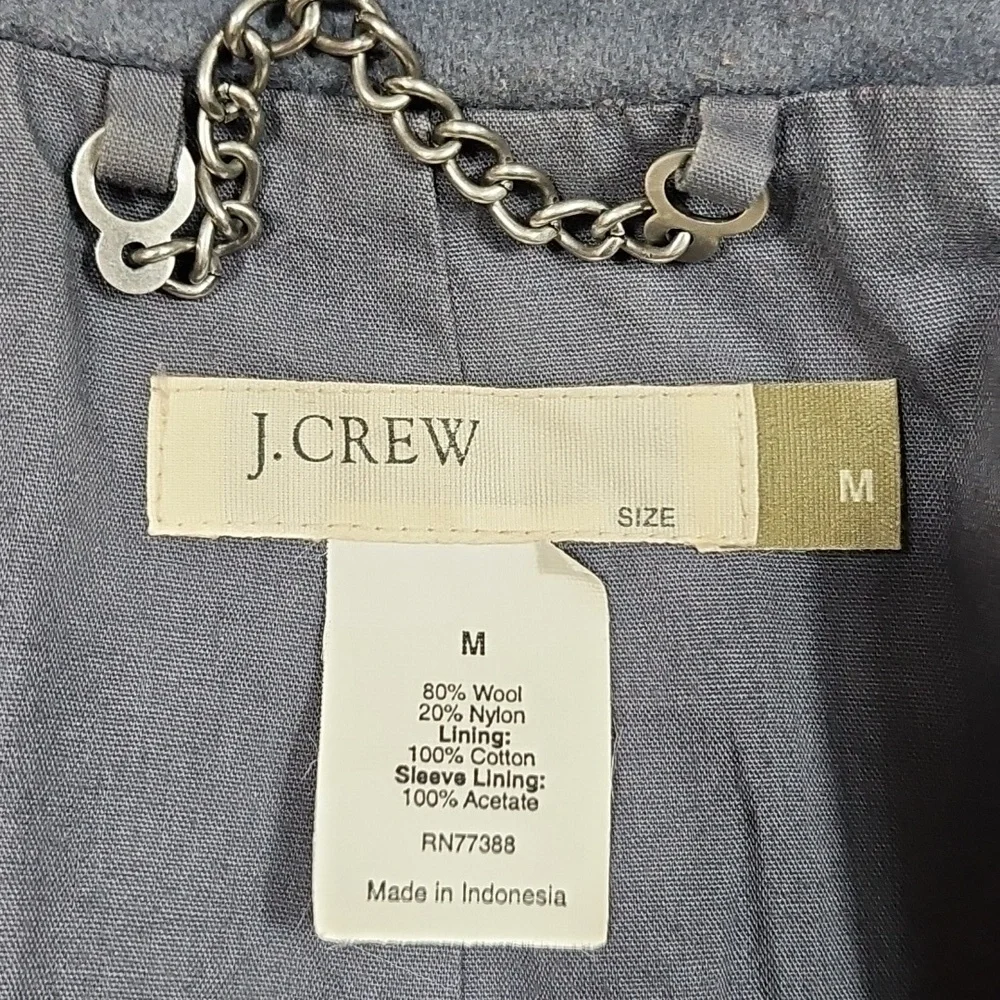 J. Crew 80% Wool Blend Slate Blue Gray Classic Double Breasted Pea Coat